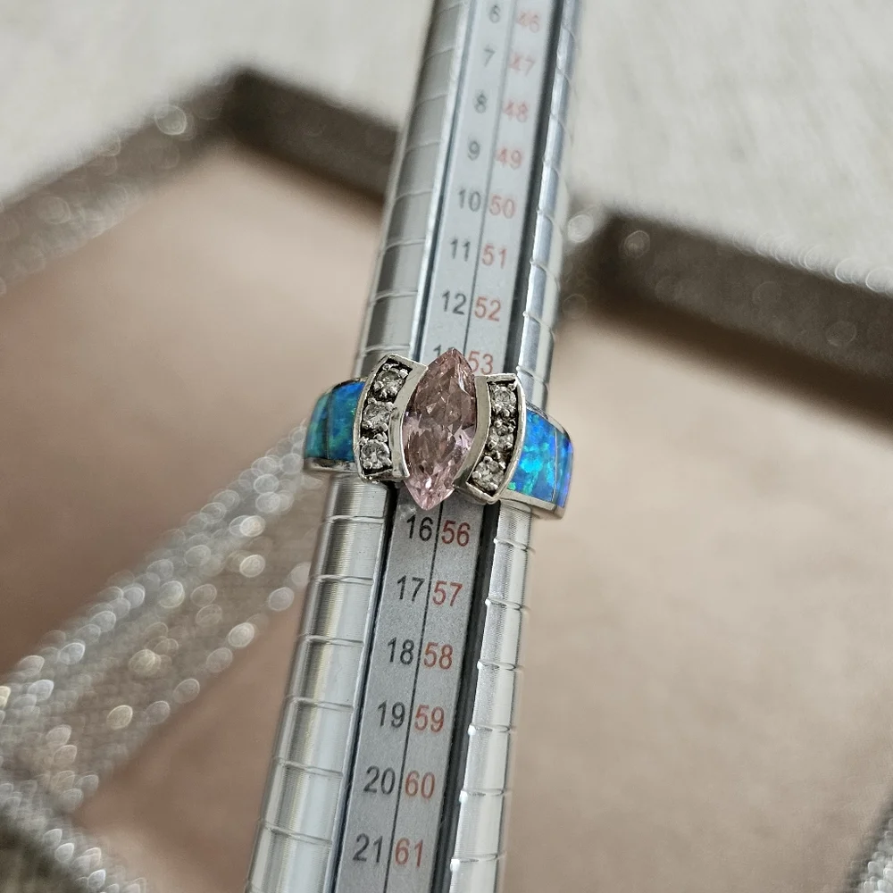 Sterling Silver Opal Topaz Ring